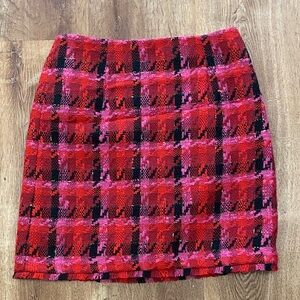 Ann Taylor Plaid Tweed Skirt